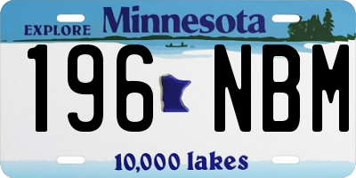 MN license plate 196NBM