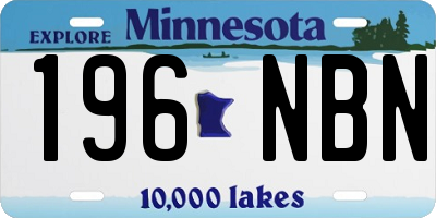 MN license plate 196NBN