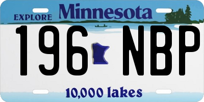 MN license plate 196NBP