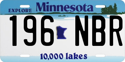 MN license plate 196NBR