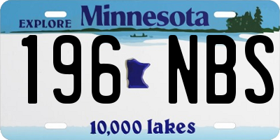 MN license plate 196NBS