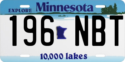 MN license plate 196NBT