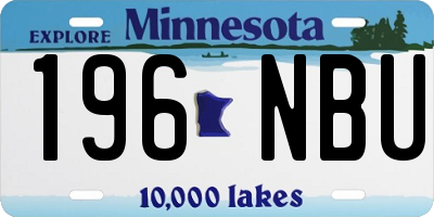 MN license plate 196NBU