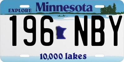 MN license plate 196NBY