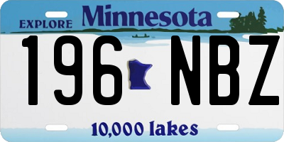 MN license plate 196NBZ
