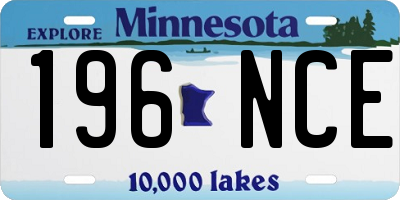 MN license plate 196NCE