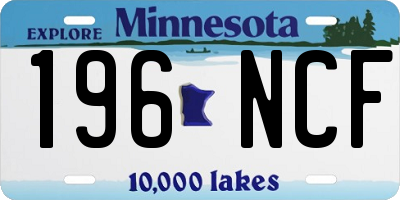 MN license plate 196NCF