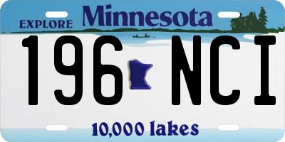 MN license plate 196NCI