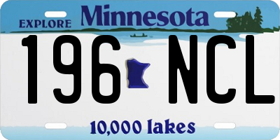 MN license plate 196NCL