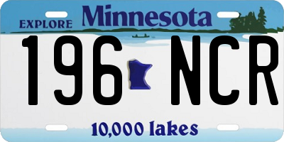 MN license plate 196NCR