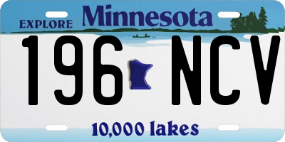 MN license plate 196NCV
