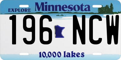 MN license plate 196NCW