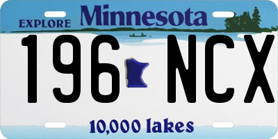 MN license plate 196NCX