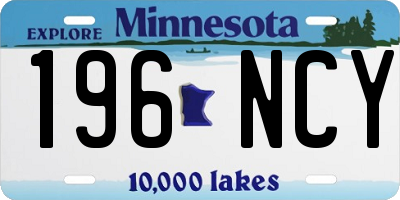 MN license plate 196NCY