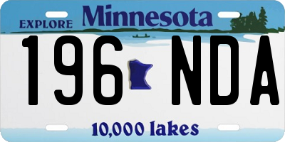 MN license plate 196NDA