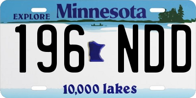 MN license plate 196NDD
