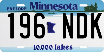MN license plate 196NDK