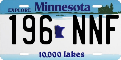 MN license plate 196NNF