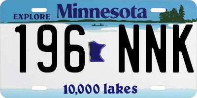 MN license plate 196NNK