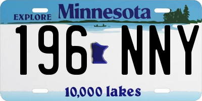 MN license plate 196NNY