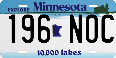MN license plate 196NOC
