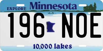 MN license plate 196NOE