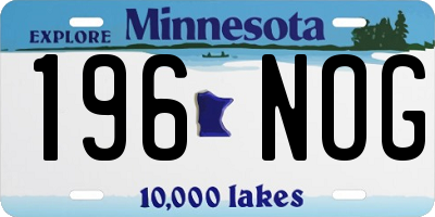 MN license plate 196NOG