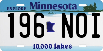 MN license plate 196NOI