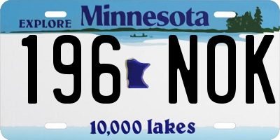 MN license plate 196NOK
