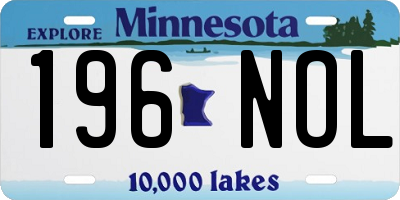 MN license plate 196NOL