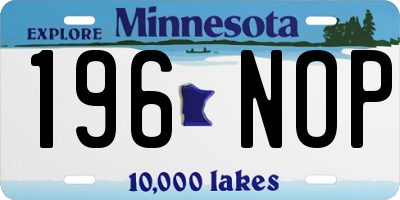 MN license plate 196NOP