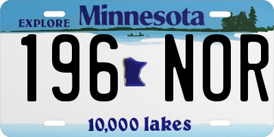MN license plate 196NOR