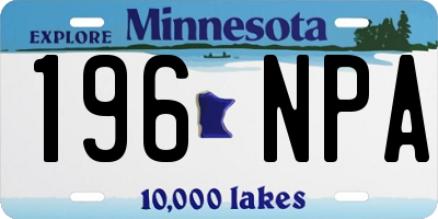 MN license plate 196NPA