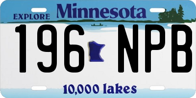 MN license plate 196NPB