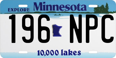 MN license plate 196NPC