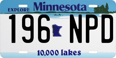 MN license plate 196NPD