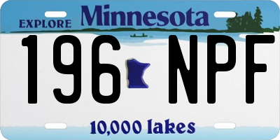 MN license plate 196NPF