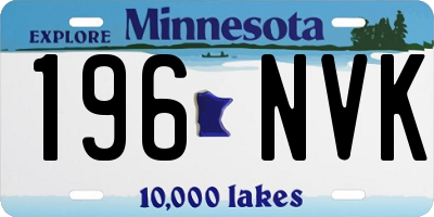 MN license plate 196NVK
