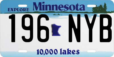 MN license plate 196NYB