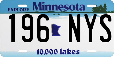 MN license plate 196NYS