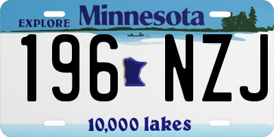 MN license plate 196NZJ