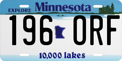 MN license plate 196ORF