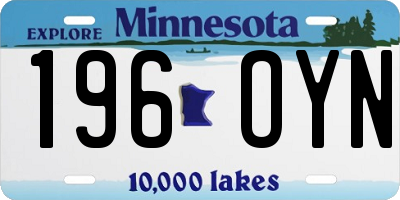 MN license plate 196OYN