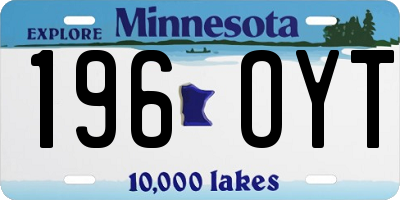 MN license plate 196OYT