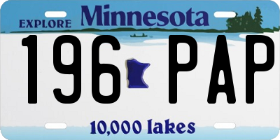 MN license plate 196PAP