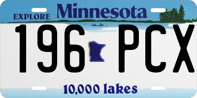 MN license plate 196PCX