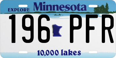 MN license plate 196PFR