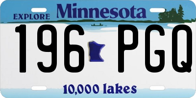 MN license plate 196PGQ