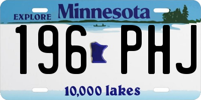 MN license plate 196PHJ