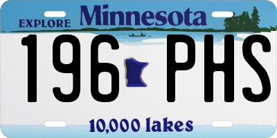 MN license plate 196PHS